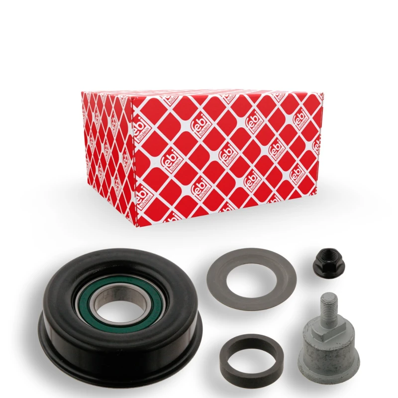 Image of FEBI BILSTEIN 31770 Idler Pulley with fastening/mounting material Deflection/Guide Pulley,v-ribbed belt (312)