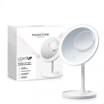 image of Magnitone London Light Up Daylight Desktop Mirror - White