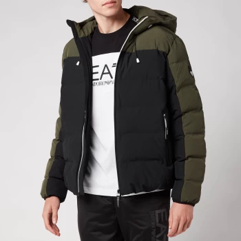 image of EA7 Mens Colour Block Bomber Jacket - Black - L