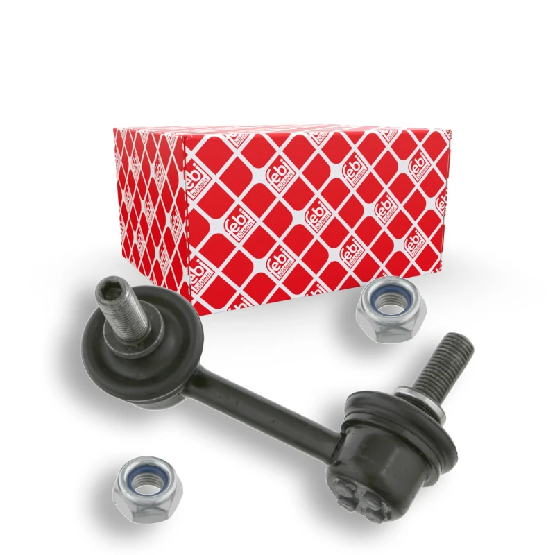 Image of FEBI BILSTEIN 24954 Anti-roll bar link OE Turbo NEW, Rear Axle Left Steel Link Stabiliser (3229)