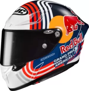 Image of HJC RPHA 1 Red Bull Austin GP Helmet, white-red-blue, Size L, white-red-blue, Size L