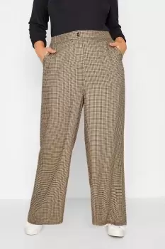 Image of Brown Check Wide Leg Trousers