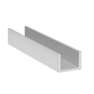 Image of Anodized Aluminum Profile U Channel Bar Strip - Size 2000x25x15x2mm - Pack of 5