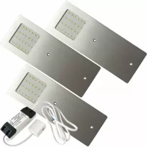 Image of 3x aluminium Ultra-Slim Rectangle Under Cabinet Kitchen Light & Driver Kit - Natural White led