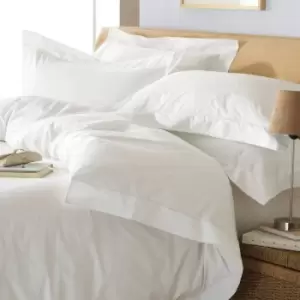 Image of Paoletti Oxford Double Duvet Cover Set Cotton White