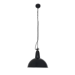 Image of Lou 1 Light Dome Ceiling Pendant Black, E27