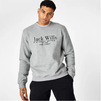 Image of Jack Wills Belvue Graphic Logo Crew Neck Sweatshirt - Grey Marl