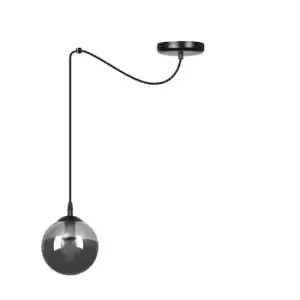Image of Gigi Black Globe Pendant Ceiling Light with Graphite Glass Shades, 1x E14