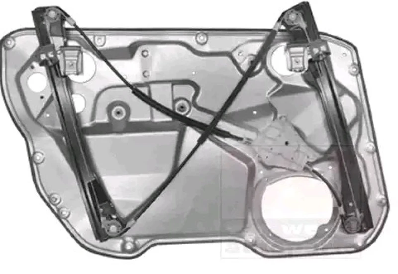 Image of VAN WEZEL 4917270 Window regulator Right Front, Operating Mode: Electric, without electric motor, with bolted-on plate Window Winder (1561)