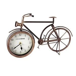 image of Hometime Metal Mantel Clock - Bicycle