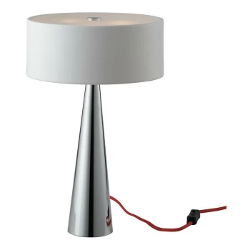 Image of Fan Europe Lighting - Fan Europe HEMINGUAY 3 Light Cylindrical Table Lamp White, Aluminum Lampshade And Glass Diffuser 25x40cm