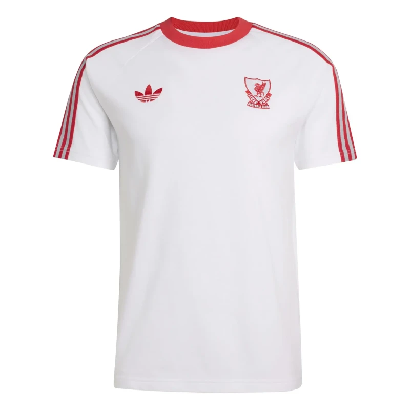 Image of adidas Mens Liverpool Originals T-Shirt 25/26 Licensed Short Sleeve T-Shirts S White 37436701350