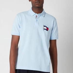 Image of Tommy Hilfiger Mens 1985 Wavy Flag Regular Fit Polo Shirt - Sweet Blue - L