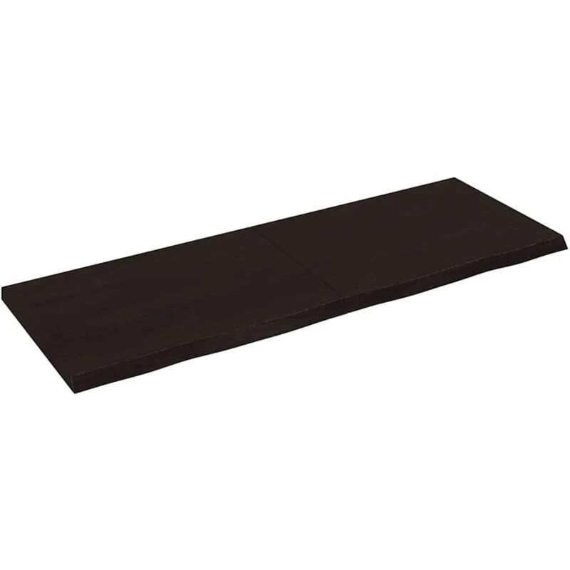 Image of Vidaxl Table Top Dark Brown 140X50X(2-4) Cm Treated Solid Wood Oak, Brown 3156442