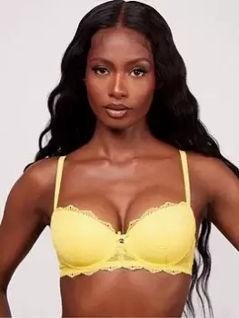 Image of Boux Avenue Leah Balconette Bra - Lemon, Lemon, Size 32B, Women