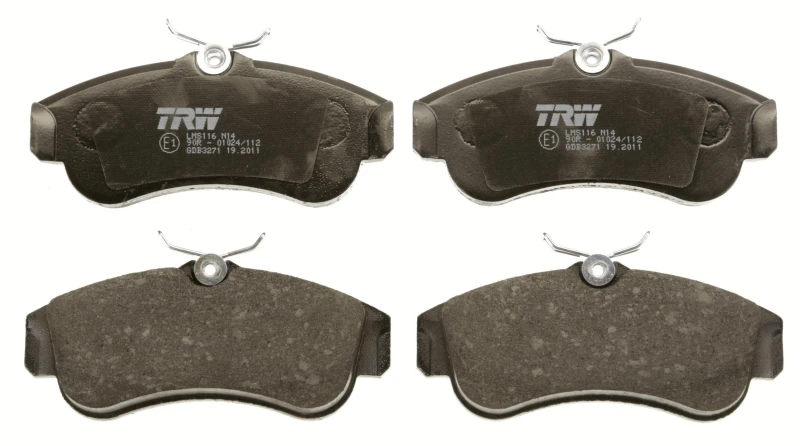 Image of TRW GDB3271 Brake pad set not prepared for wear warning indicator Brake Pad Set,disc brake (402)