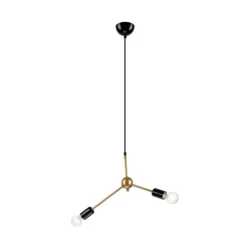 Image of Lamkur Lighting - Alessia Multi Arm Pendant Ceiling Light Gold, 2x E27