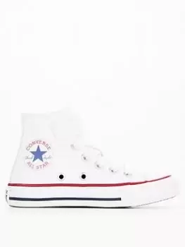 image of Converse Chuck Taylor All Star 1v Easy-on Childrens Hi Top Trainers, White, Size 11