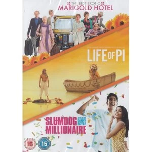 Image of 3 Film Collection: The Best Exotic Marigold Hotel Life Of Pi Slumdog Millionaire DVD