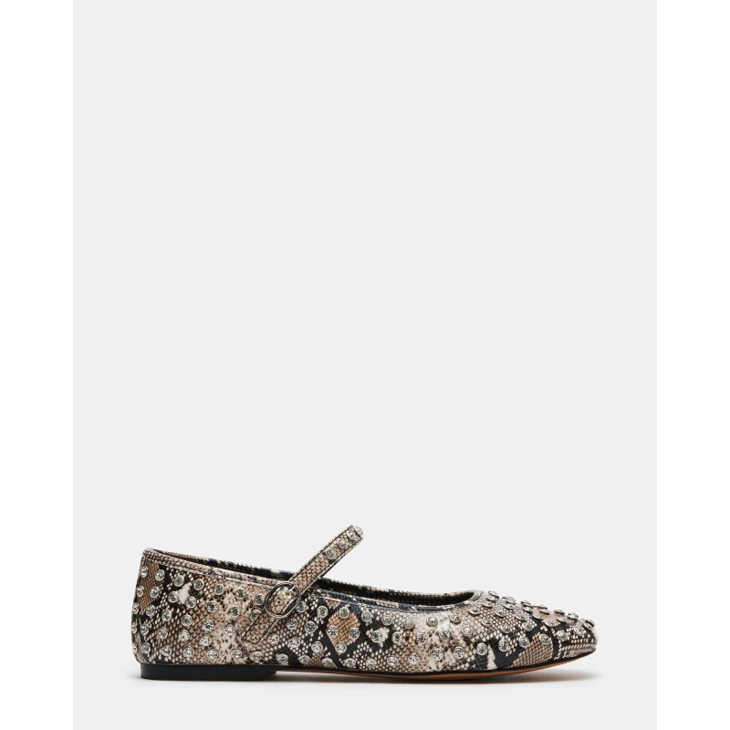 Image of Steve Madden Vinetta-R Rhinestone Sandal Natural Snake female 3 (36)