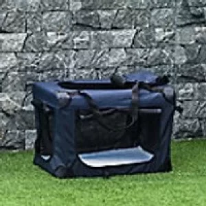 Image of Pawhut Folding Pet Carrier Soft Dark Blue 415 x 410 mm