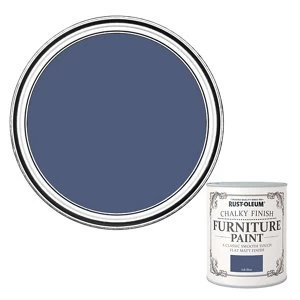 image of Rust-Oleum Ink blue Flat matt Furniture Paint 125ml