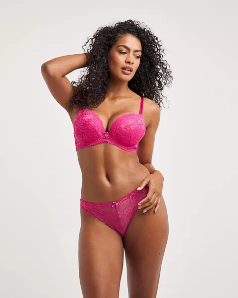 Image of Boux Avenue Mollie Lace Briefs Pink HOT Pink Female 14 LO01803