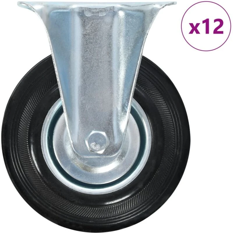 Image of VIDAXL 12 pcs Fixed Casters 125mm Vidaxl 8719883717593