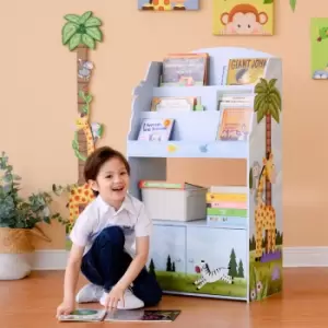Image of Fantasy Fields Sunny Safari Kids 3-Tier Wooden Bookcase & Storage Multi TD-13394SS - Multi