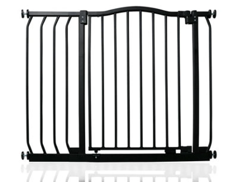 Image of Safetots Curved Top Safety Gate, 89Cm - 98Cm, Matt Black, Pressure Fit Stair Gate