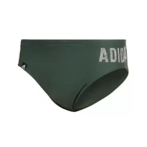Image of adidas Wording Swim Trunks Mens - Green