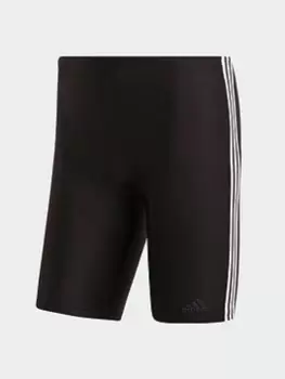 Image of adidas 3-stripes Swim Jammers, Black/White, Size 28, Men