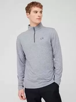 Image of Calvin Klein Golf Newport Half Zip Top - Silver, Size XL, Men