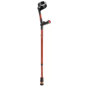 Image of Closed Cuff Comfort Grip Double Adjustable Crutch - Red (Single Left)