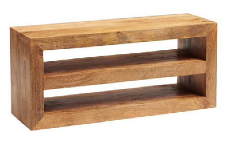 Image of Buttercup Farm Toko Light Mango Open Media Unit - Solid Mango Wood - L35 X W107 X H48 Cm
