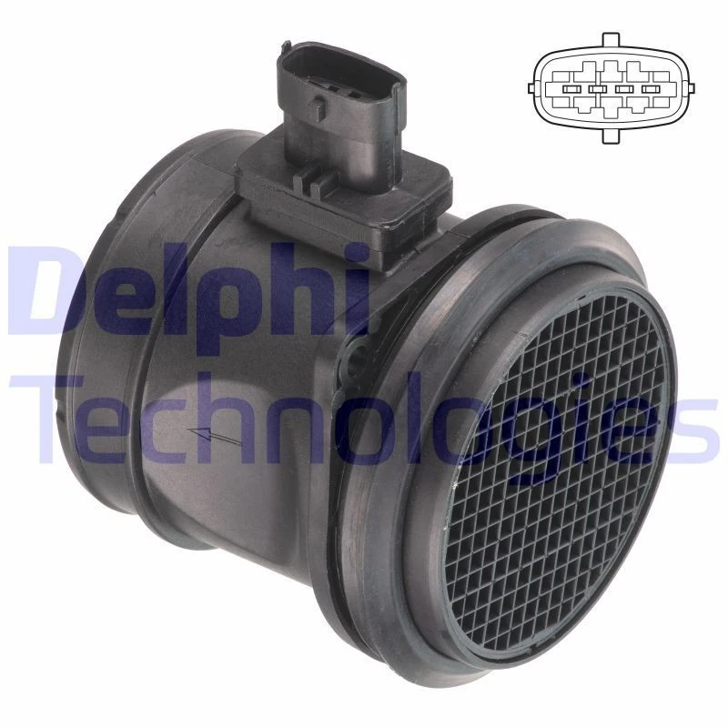 Image of DELPHI AF10726-12B1 Mass air flow sensor with housing Air Mass Sensor (3926)