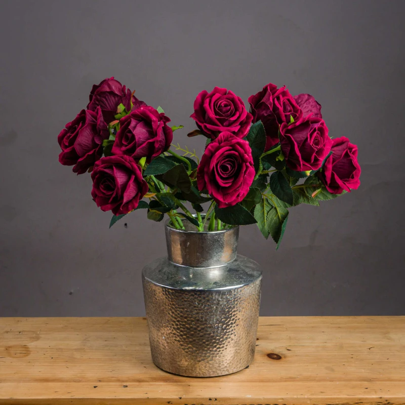 Image of Love Lace Deep Red Rose Artificial Flower Red