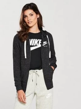 image of Nike Sportswear Gym Vintage Full Zip Hoodie Black Size XXL Women