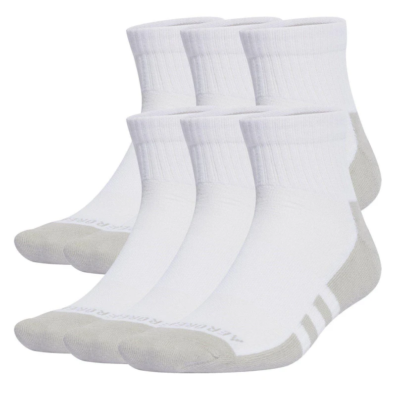 Image of adidas Aeroready Ankle 6 Pack Socks Womens - White White 4 -8