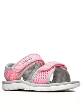 image of Clarks Surfing Tide Toddler Sandal, Pink, Size 4 Younger