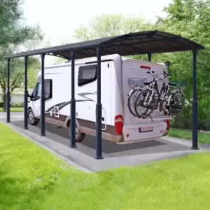 Image of 12' x 35' Palram Canopia Arcadia Alpine 10600 Grey Metal Carport (3.59m x 10.72m)