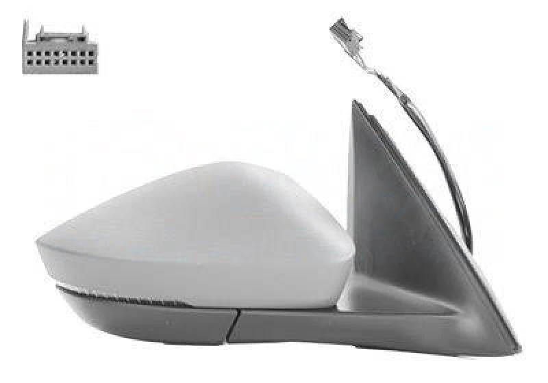 Image of VAN WEZEL 7611818 Wing mirror * HAGUS * Right, Heatable, primed Outside Mirror (50)