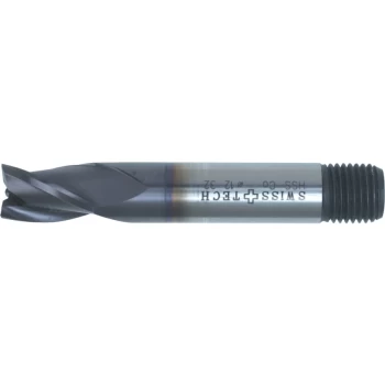 Image of 10.00MM HSS-Co 8% 3 Flute Threaded Shank Short Series Slot Drills - TiAlN Coated
