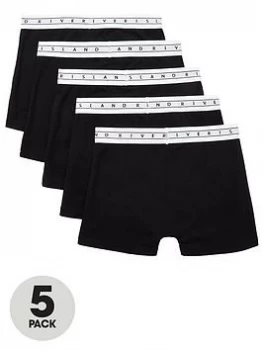 River Island RI Boxers 5 Pack Black Size 9-10 Years Boys