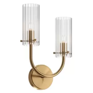 image of Arco Neoclassic Wall Lamp Brass, Glass Shade