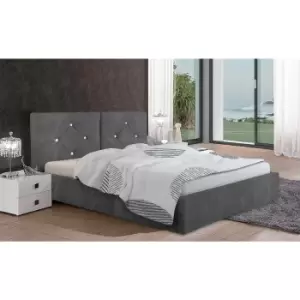 Image of Cubana Bed King Plush Velvet Grey