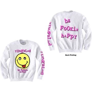 Image of Yungblud - Raver Smile Unisex X-Small Sweatshirt - White