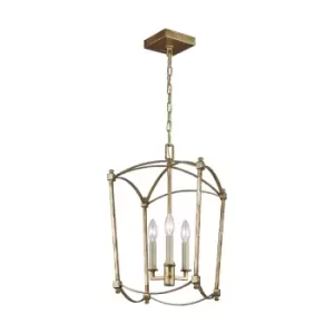 Image of Feiss Thayer Lanterns Pendant Ceiling Light Antique Gold