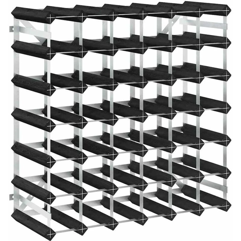 Image of VIDAXL Wine Rack for 42 Bottles Black Solid Pine Wood Vidaxl 8720286204344