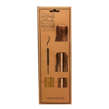Image of 20 Fragranced Incense Sticks With Holder - Sandalwood